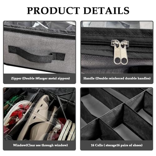 HASTHIP® Large Underbed Closet Shoes Box Container Bag with Clear Cover HASTHIP® Large Underbed Closet Shoes Box Container Bag with Clear Cover